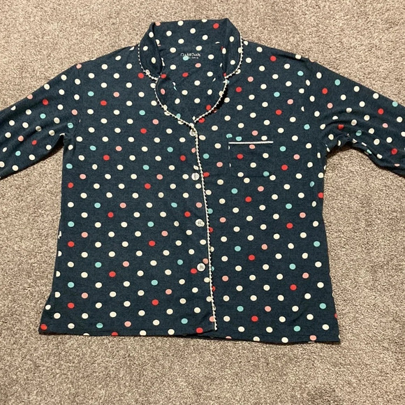Cuddl Duds Polka Dot Long Sleeve Button Front Pajamas L - Picture 10 of 16